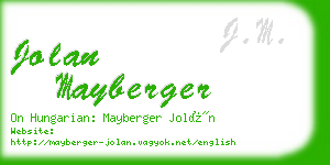 jolan mayberger business card